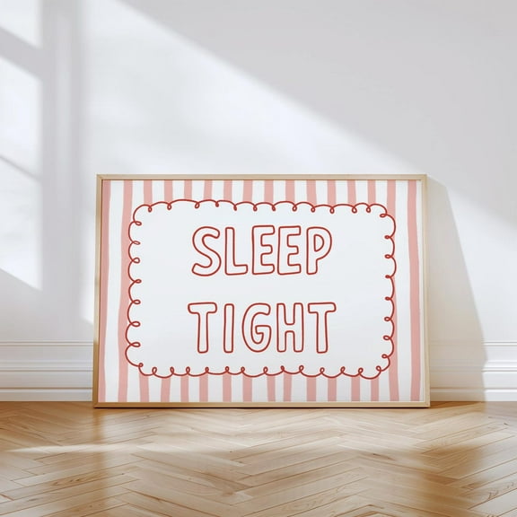 Bedroom Art Print, Sleep Tight Print Horizontal, Above The Bed Print, Goodnight Wall Art, Bedroom Decor, Trendy Wall Art, Hand Drawn Wall Art, Modern Wall Decor, 8x12 UNFRAMED