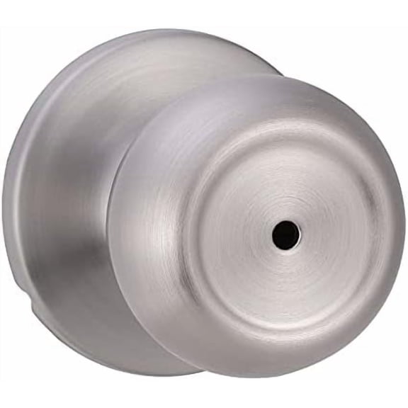 Bedroom/Bathroom Door Knob With Lock, Coastal, 1-3/8” to 1-3/4”, Satin Nickel