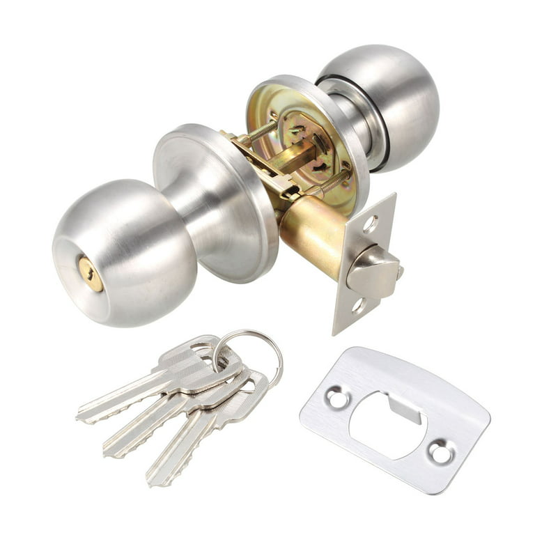 Bedroom Bathroom Keyed Oval Handle Round Door Knob Lock Locks Hardware