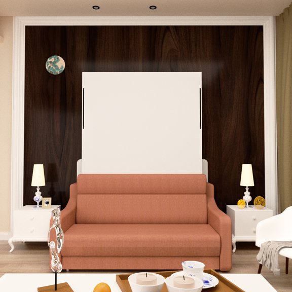 Bedroom Bed And - Orange, No Need For Wall Bolts, Safe Gas Rods, Space Saving Orange With Feature Saving, Easy Installation,