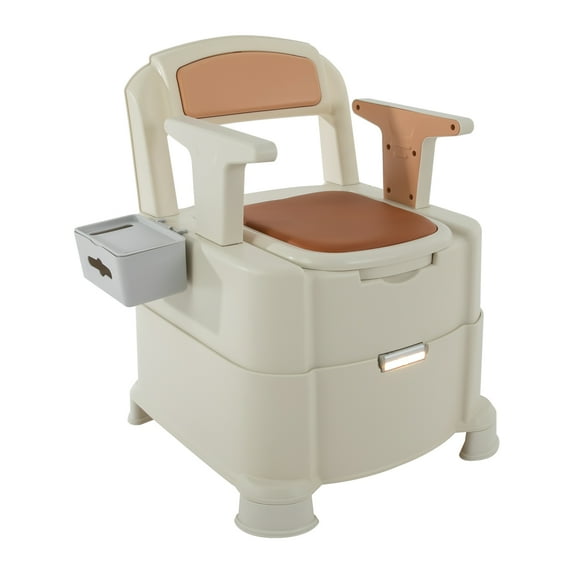 Bedroom Bedside Commode with Cover and Sensor Night Light 440lbs Load Capacity