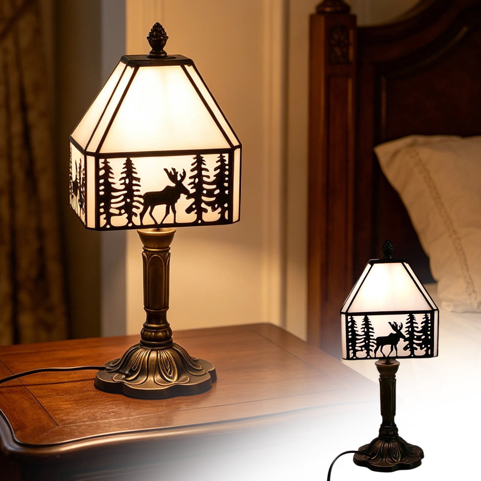 Bedroom Bedside Lamp, Stained Glass Table Lamp, Art Decorative Lamp ...