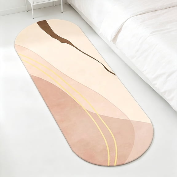 Bedroom Bedside Rug 16x47in Elongated Non-Slip Soft Plush Carpet for Room Divider Home Decor Absorbent All Seasons Floor Mat Gray