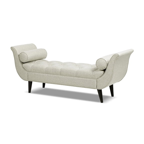 Bedroom Bench Alma Tufted Flared Arm Entryway Bench Taupe Polyester,Bedroom Stool