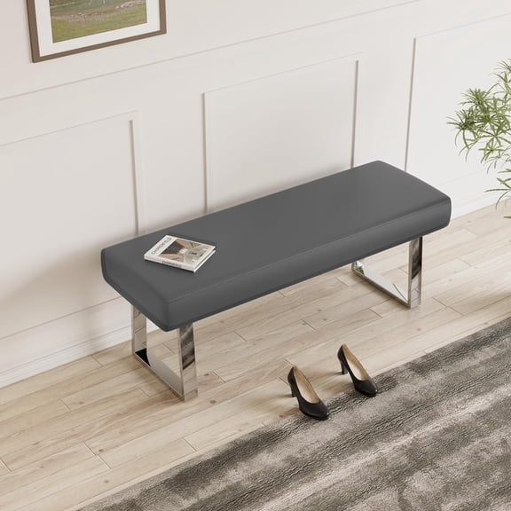 Bedroom Bench Bed end upholstered Bench Indoor Corner Small Bench, with Metal Legs,for Kitchen entryway Dining Room and Living Room Window, Plant Bench, Footstool