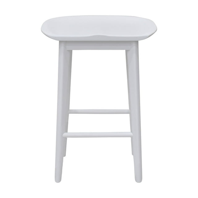 Bedroom Bench, Hilton - Counter Stool - White, Bedroom Stool, Wooden Bedroom Bench,