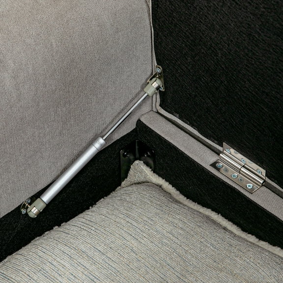 Bedroom Benches HOMCOM 50" Storage Ottoman Bench, Upholstered End of Bed Bench with Rolled Arms, Wood Legs, Button Tufted Storage Bench with Safety Hinges for Living Room, Entryway, Bedroom, Gray,Bed