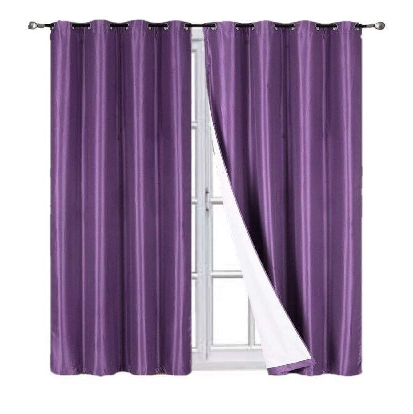 Bedroom Blackout Curtain 95" length Plum Color for Large Window Sliding ...