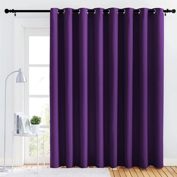 Bedroom Blackout Curtain Panel, Energy Saving Thermal Insulated Grommet Drapery, Royal Purple, 1 Panel, 120"W x 84"L
