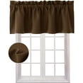 thumbnail image 1 of Bedroom Blackout Valance Tier - 57 inches by 17 inches Scalloped Rod Pocket Valance Window Curtain for Girl's Room/Baby Nursery/Dormitory/Kids Room, Lavender brown, 1 Pack, 1 of 5
