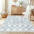 thumbnail image 1 of Bedroom Boho Rug 4x6 Black, Washable Area Rugs Non Slip, Ultra Soft Print Distressed Geometric Low-Pile Entry Throw Carpet for Bedroom Nursery Dorm Kitchen Decor, 1 of 5