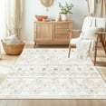 thumbnail image 1 of Bedroom Boho Rug 4x6 Khaki, Washable Area Rugs Non Slip, Ultra Soft Print Distressed Geometric Low-Pile Entry Throw Carpet for Bedroom Nursery Dorm Kitchen Decor, 1 of 5