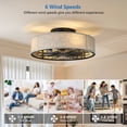 thumbnail image 1 of Bedroom Chandeliers Caged Ceiling Fans with Lights Flush Mount,Low Profile Ceiling Fan with Remote,20 Inch Farmhouse White Ceiling Fan for Bedroom,6 Speeds Reversible Silent Fandalier (Bulb Not Inclu, 1 of 10