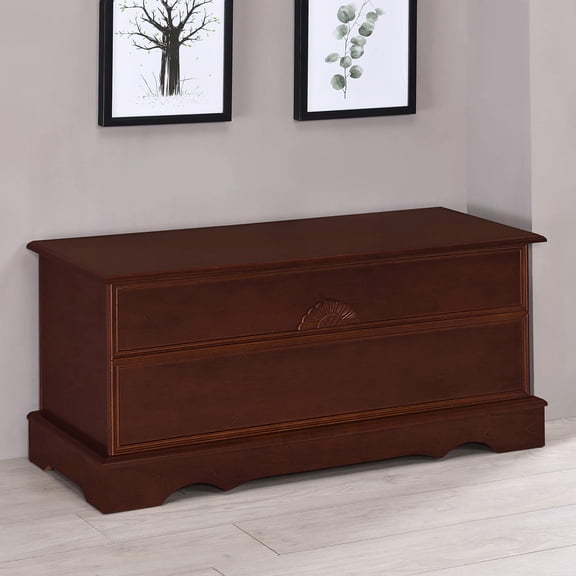 Bedroom Chest, Warm Brown - Construction, Spacious Interior With Locked Security Traditional Chest In Ample Space For Belongings, Secure Storage