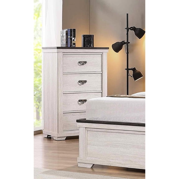 Bedroom Chest With Four Drawers, Rustic Gray/white Appearance Drawer Chest, Strong For Use