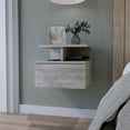 thumbnail image 1 of Bedroom Concrete Gray Nightstand With 2 Shelf And Considerable Drawer Generous For Daily Needs, 1 of 3