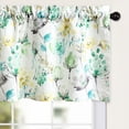 thumbnail image 1 of Bedroom Curtain Valance, Watercolor Flower Printed Decorative Solid Window Treatment for Living Dining Room, Rod Pocket, 52 x 18 in, 1 Panel, 1 of 6