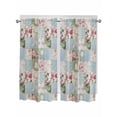 thumbnail image 1 of Bedroom Curtains 63 Inches length, Green Blue Pink Botanical Window Treatment Curtain Drapes, Spring Floral Vintage Rod Pocket Curtain Panels for Living Room Kitchen, 42"x63", 2 Panels, 1 of 7