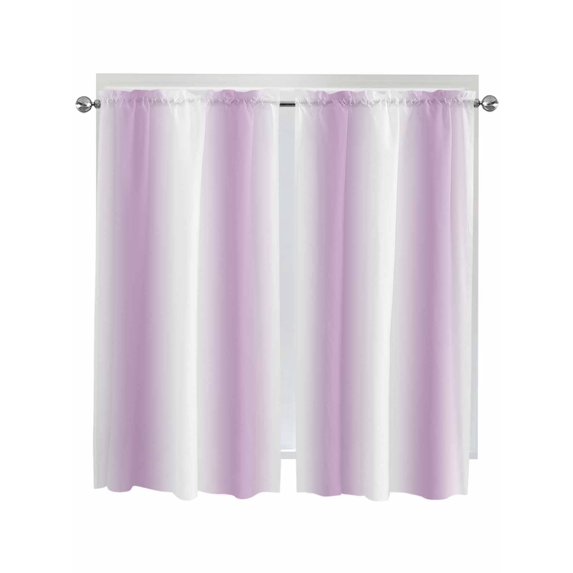 Bedroom Curtains 63 Inches length, Light Purple White Window Treatment Curtain Drapes, Gradient Solid Stripes Geometric Rod Pocket Curtain Panels for Living Room Kitchen, 42"x63", 2 Panels