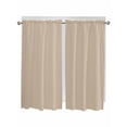 thumbnail image 1 of Bedroom Curtains 63 Inches length, Pure Light Khaki Window Treatment Curtain Drapes, Simple Solid Color Rod Pocket Curtain Panels for Living Room Kitchen, 42"x63", 2 Panels, 1 of 7