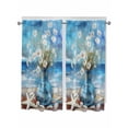 thumbnail image 1 of Bedroom Curtains 63 Inches length, Spring Floral Window Treatment Curtain Drapes, Coastal Blue Oil Painting Botanical Daisy Rod Pocket Curtain Panels for Living Room Kitchen, 42"x63", 2 Panels, 1 of 7