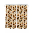 thumbnail image 1 of Bedroom Curtains 63 Inches length, Vintage Sunflower Window Treatment Curtain Drapes, Watercolor Summer Botanical Rod Pocket Curtain Panels for Living Room Kitchen, 42"x63", 2 Panels, 1 of 7