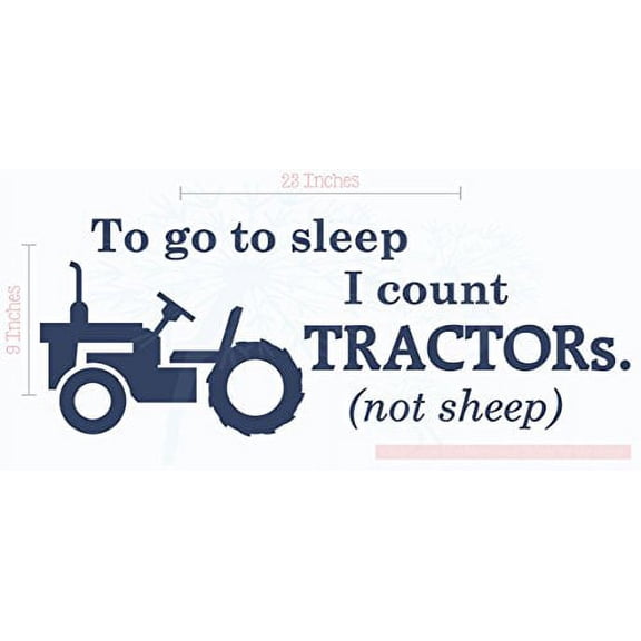 Bedroom Décor Count Tractors Not Sheep Wall Decals Vinyl Letters 23x9-Inch Deep Blue