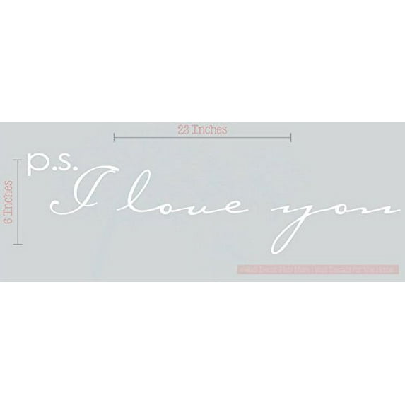 Bedroom Décor P.S. I Love You Home Wall Decals Nursery Quote 23x6-Inch White