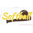 thumbnail image 1 of Bedroom Décor Softball with Bat Wall Decals Stickers 23x10-Inch Yellow, Choc Brown, 1 of 6