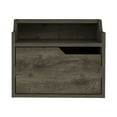 thumbnail image 1 of Floating Nightstand In Dark Brown For Bedroom: Streamlined Storage Option Spacious Drawer & Modern Look, 1 of 4