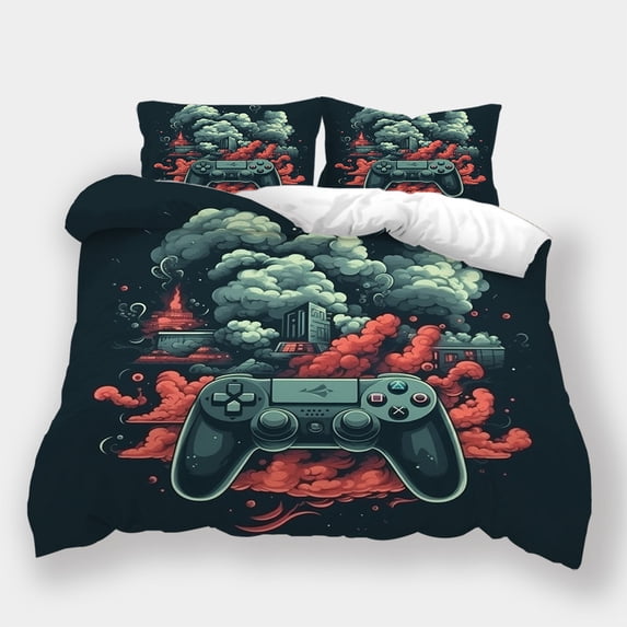 Bedroom Decor 3D Gamepad Printed Quilt Cover Duvet Cover Pillowcase Girl Boy Highend Bed Set,California King (98"x104")