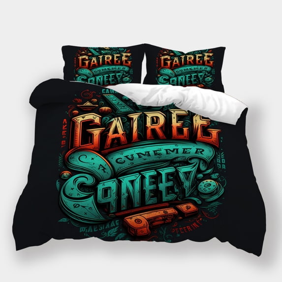 Bedroom Decor Bedspreads Teen Adult Cool Comforter Cover Pillowcase Gamepad Printed Bed Set,California King (98"x104")