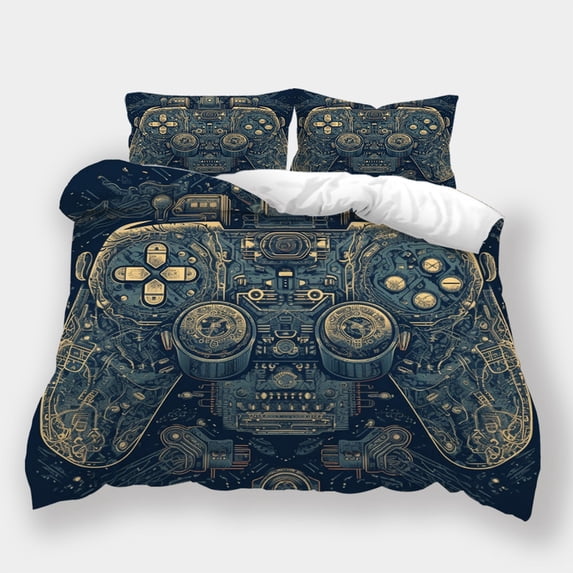Bedroom Decor Fashion Bedding Set Gamepad Printed Bedspreads Teenager Cool Duvet Cover Set,Full (80"x90")