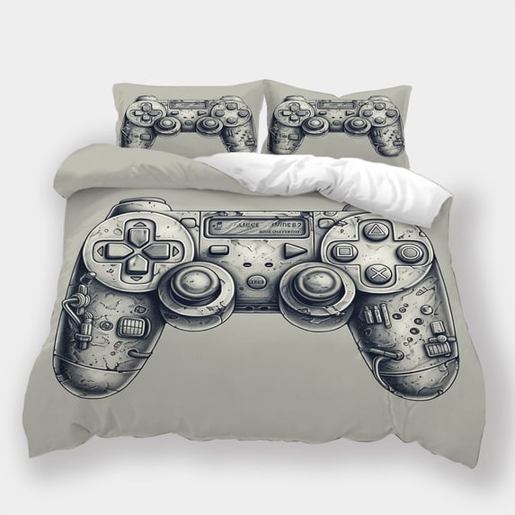 Bedroom Decor Fashion Bedding Set Gamepad Printed Bedspreads Teenager Cool Duvet Cover Set,King (90"x104")