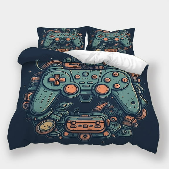 Bedroom Decor Fashion Bedding Set Gamepad Printed Bedspreads Teenager Cool Duvet Cover Set,Twin (68"x86")