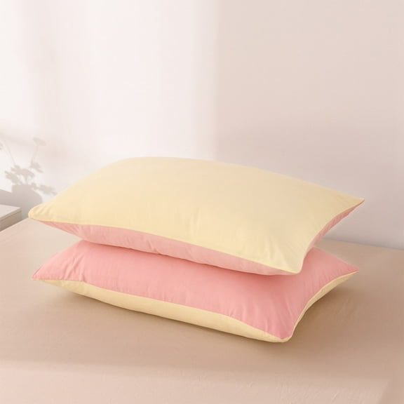 Bedroom Decor, Fiber Pillow Core Isolation Pillow Yellow Cover Hotel Protective Cover Breathable Oil Proof Friendly Household Pillowcase, Birthday Gifts