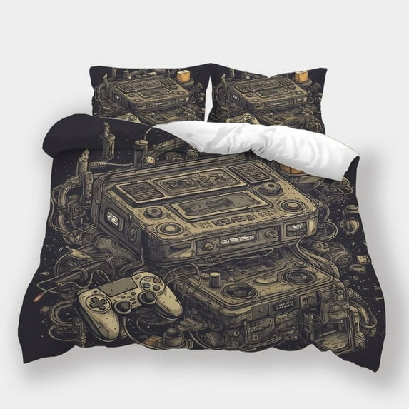 Bedroom Decor Gaming Theme Bedding Set Boys Girls High Quality 2/3pcs Comforter Cover Set,Queen (90"x90")