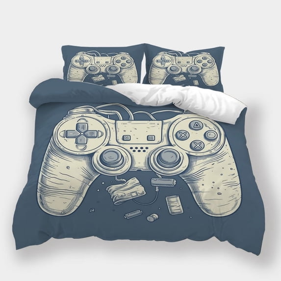 Bedroom Decor Gaming Theme Bedding Set Boys Girls High Quality 2/3pcs Comforter Cover Set,Twin (68"x86")