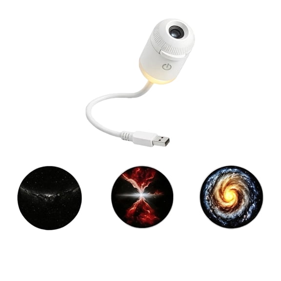 Bedroom Decor Gift Dynamic 5D Holographic Star Sky Projector Lamp 2 In 1 360 Swivel USB Operated Galaxy Night Light Ceiling Wall Projection Lamp,With 3 Films