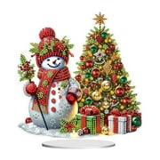 Bedroom Decor Jjfox Diy Tabletop Art Painting Kit，8.81X7.87Inch Special Shaped Desk Placement Ornament，Home Stand up Gem Painting Craft Kit，Double Sided(Christmas Tree and Sno Outdoor Decor Deals