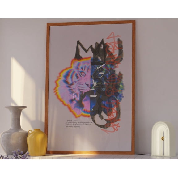 Bedroom Decor, Y2K Poster, Y2K Decor, Tiger Poster, Modern Art Print, Mindful Quote, Psychedelic Poster, Definition Print Wall Art, Modern Wall Decor For Living Room, 8x12 UNFRAMED