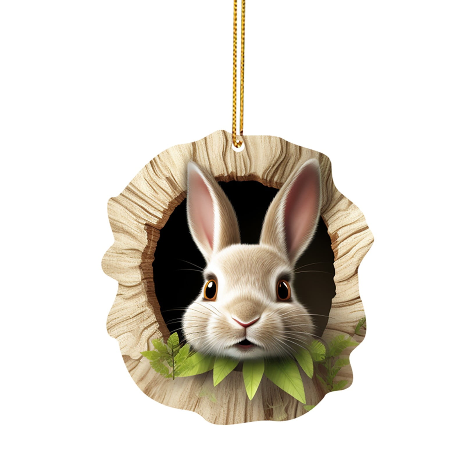 Bedroom Decor for Women,Easter Bunny Tree Hole Acrylic Pendant Charming