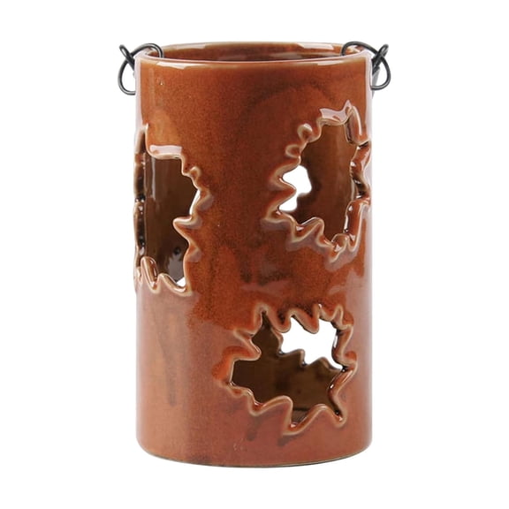 Bedroom Decoration Room Decor Handheld Lamp Desktop Maple Leaf Hollow Candlestick Ornament Festival Crafts Home Tabletop Centerpiece for Wedding Birthday Party