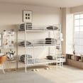 thumbnail image 1 of Kosynda Twin Over Twin Triple Bunk Bed for 3, Heavy Duty Metal Bunk Bed Frame with Ladder, Can Be Divided into 3 Separate Twin Beds for Bedroom or Dormitory, White, 1 of 8
