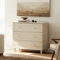thumbnail image 1 of Bedroom Dresser with 3 Drawers, Mid-Century Modern Small Dresser, Light Oak Wood Chest of Drawers with Solid Wood Legs, 36", 1 of 5