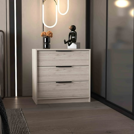 Bedroom Dressers Dresser 27"H, 3 Drawers Dresser, Superior Top, Light Gray,Chests For Bedroom