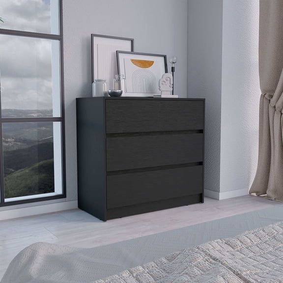 Bedroom Dressers Dresser 31"H, 3 Drawers, Chest of Drawers, Black,Chests For Bedroom