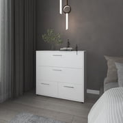 Bedroom Dressers, Oto Dresser with 4 Spacious Drawers, White, White Chests For Bedroom,Particle Board Wardrobes For Bedroom, Furniture, Bedroom Furniture, Dressers, Chests & Wardrobes Oto Dresser wit