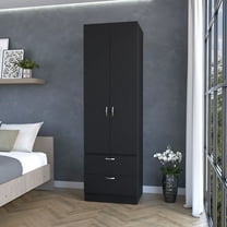 Bedroom Dressers Tall Mayer Wardrobe in Melamine with Two Doors and Two Drawers,Chests For Bedroom