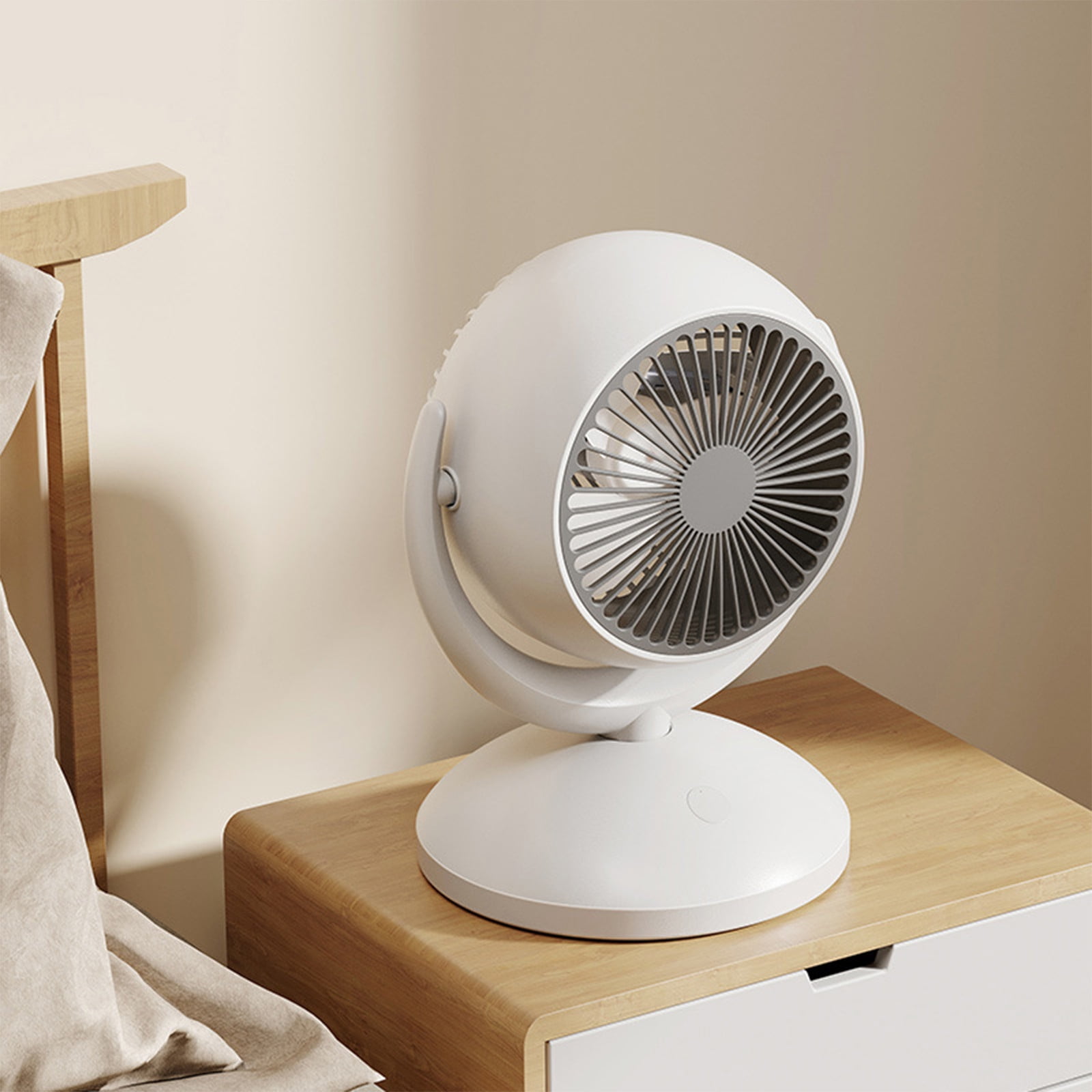 Bedroom Fan 12 Inch, 25ft Airflow Quiet Table Fan, 4 Speeds Air Circulator for Whole Room, Desktop Fan for Home, Office & Kitchen